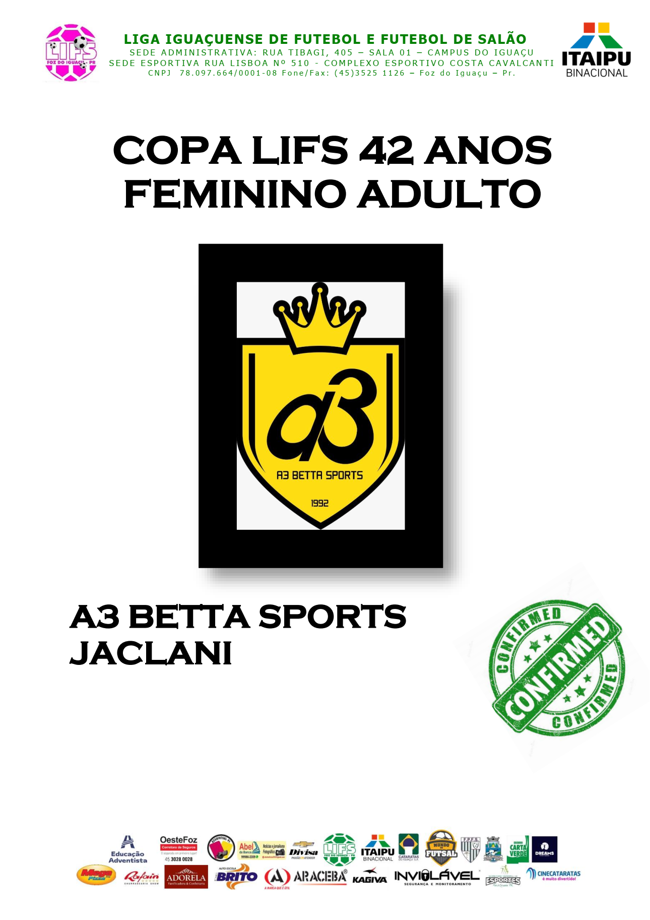 COPA LIFS 42 ANOS - FEMININO ADULTO